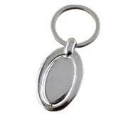Spinning Oval Metal Keychain
