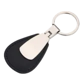 Teardrop Leather & Metal Keychain
