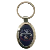 Durable Epoxy Oval Metal Keychain