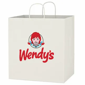Custom Kraft White Paper Bag - Custom Beanies Now